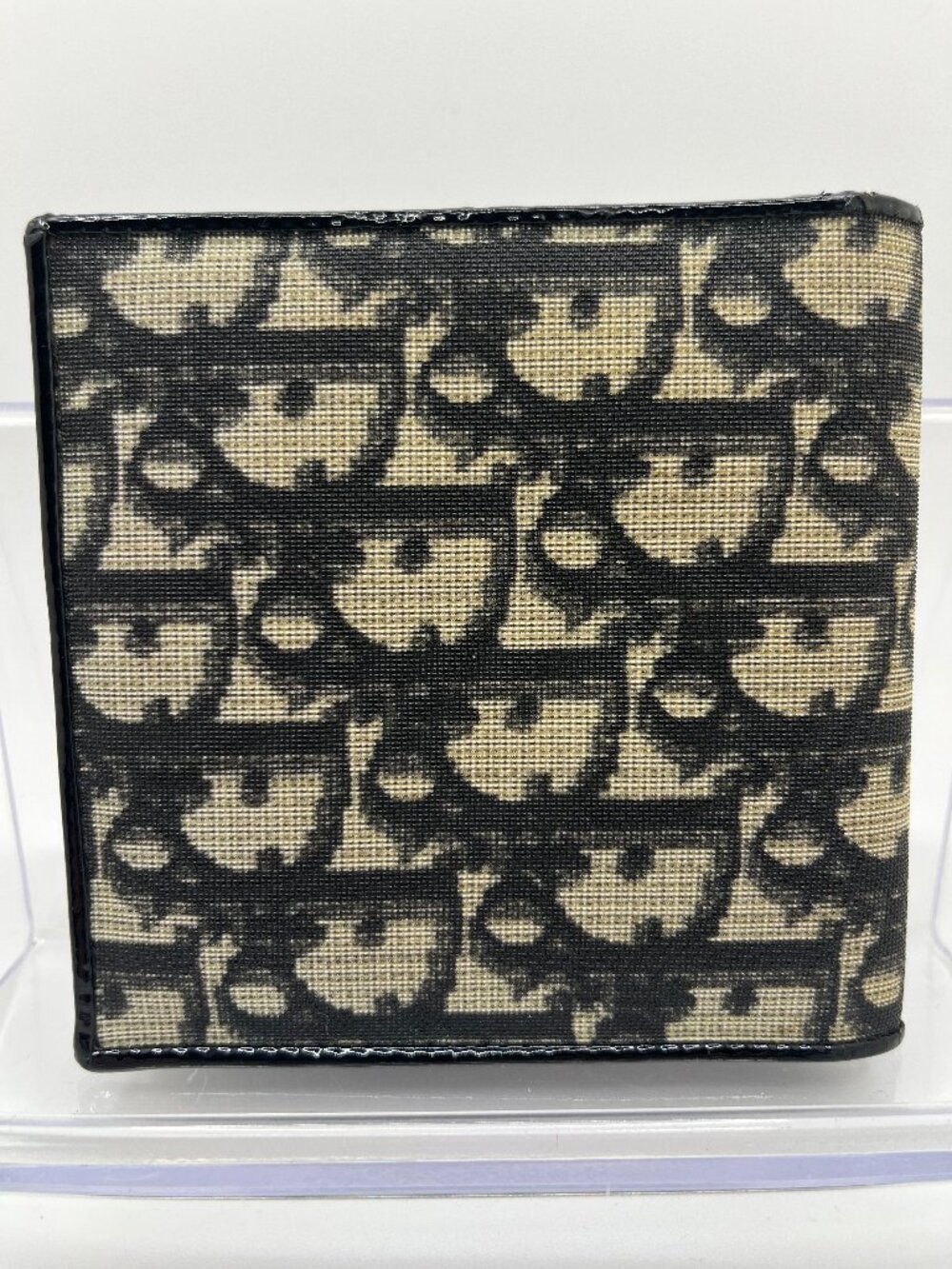 Christian Dior Black & Tan Oblique Jacquard Bifold Wallet - Picture 2 of 13